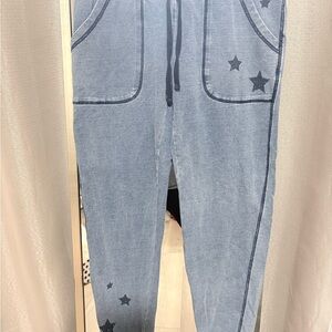 PJ Salvage Light Blue Star Joggers